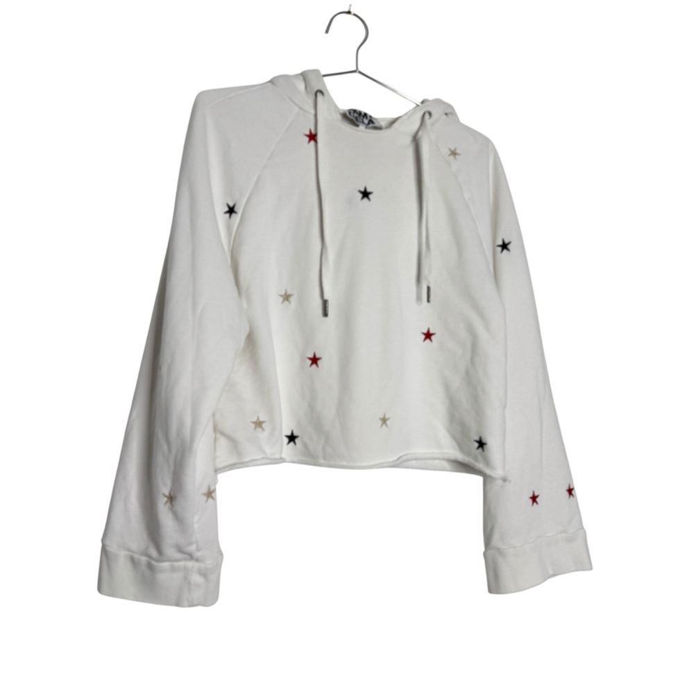 Pam & Gela Crop Hoodie Stars White - Picture 2 of 9